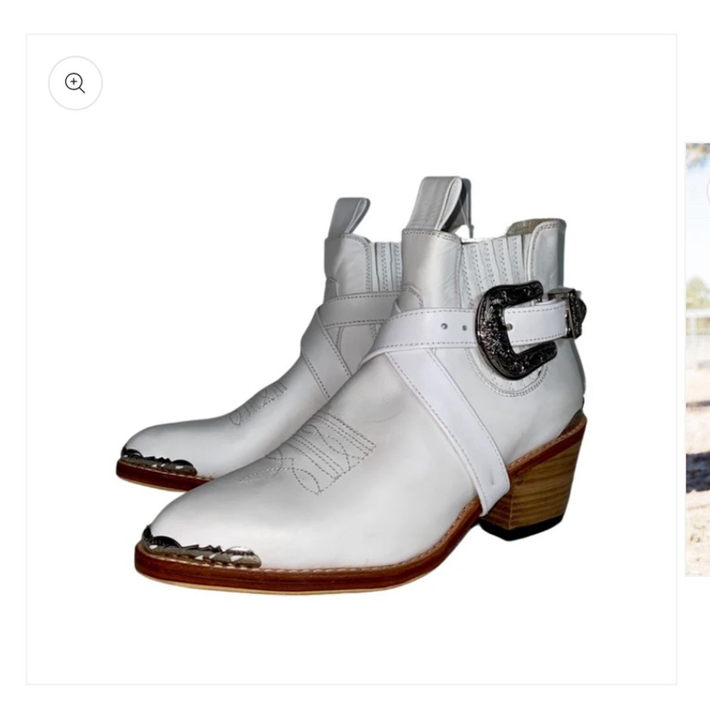 White Magic: White Women's Western Ankle Boots 7.5